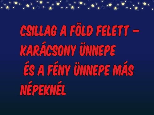 CSILLAG A FÖLD FELETT – borító